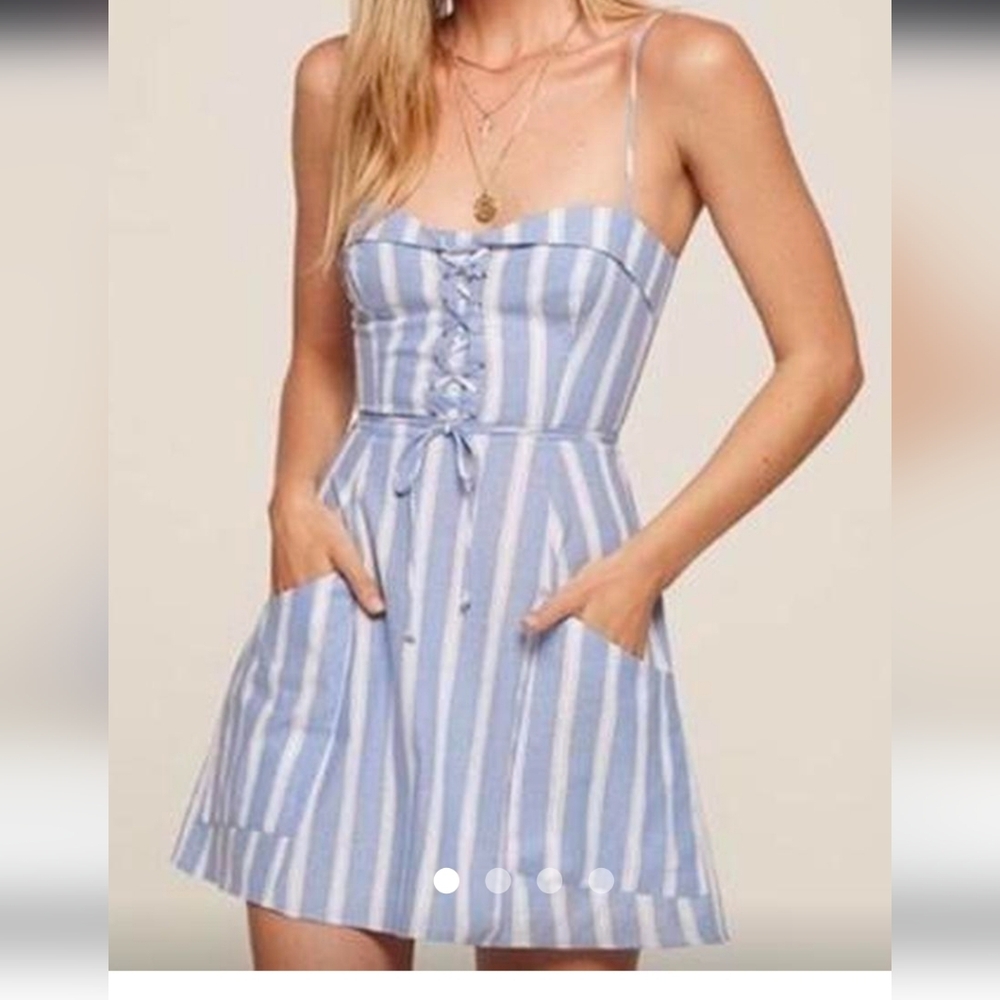 Reformation Lorimer Striped Mini Dress
